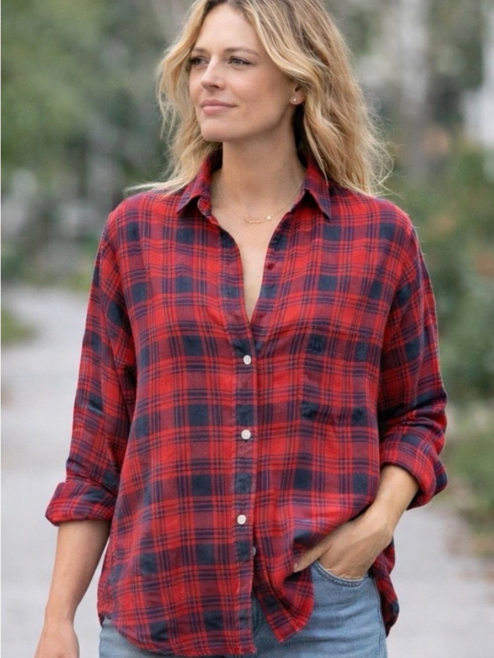 Grayson The Hero Shirt Liquid Flannel Classic Plaid Shirt Size 2